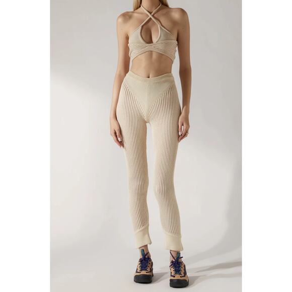 Ruve - Loom Ribbed Pants in Beige - Picture 5 of 5